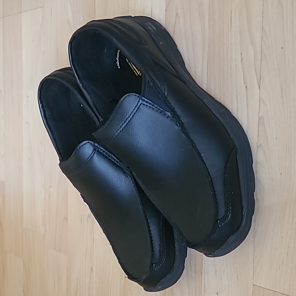 TREDSAFE BLACK LEATHER SLIP-ON Loafers Anti Fatigue Shoes Size 8